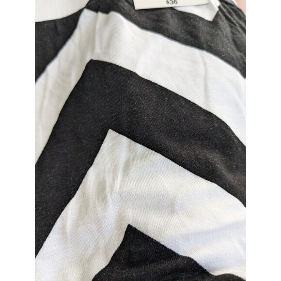 A.N.A  Knit Stretch Chevron Long Pencil Slit Skirt Black & White Large - Picture 11 of 11